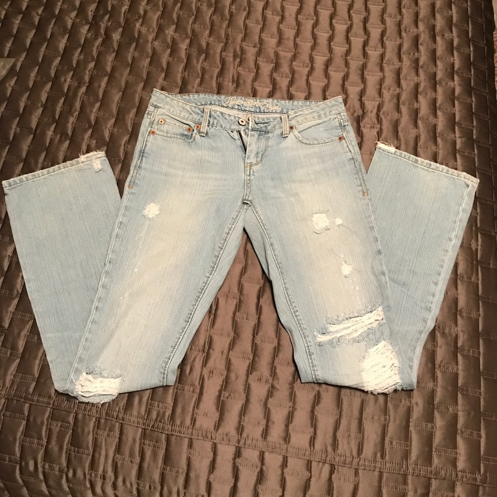 American Eagle True Boot Ripped Jeans Size 4 Long